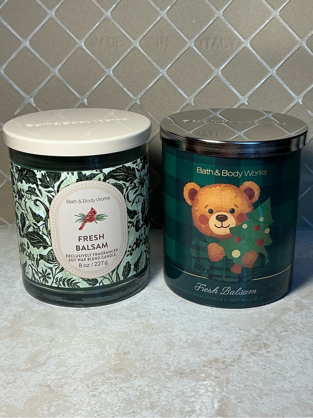Bath & Body Works Fresh Balsam Single Wick 8oz Candles Set of 2